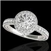 Image 1 : 1.51 ctw Certified Diamond Solitaire Halo Ring 10k White Gold - REF-197H8R