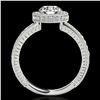Image 2 : 1.51 ctw Certified Diamond Solitaire Halo Ring 10k White Gold - REF-197H8R