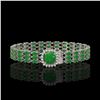 Image 1 : 20.93 ctw Jade & Diamond Bracelet 14K White Gold - REF-281R8K