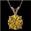 Image 1 : 2.03 ctw Certified Intense Yellow Diamond Necklace 10k Rose Gold - REF-392Y8X