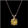 Image 3 : 2.03 ctw Certified Intense Yellow Diamond Necklace 10k Rose Gold - REF-392Y8X