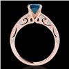 Image 2 : 1.25 ctw SI Certified Blue Diamond Solitaire Antique Ring 10k Rose Gold - REF-122K8Y