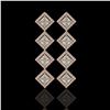 Image 1 : 5.31 ctw Princess Cut Diamond Micro Pave Earrings 18K Rose Gold - REF-733N8F