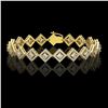 Image 1 : 7.2 ctw Princess Cut Diamond Micro Pave Bracelet 18K Yellow Gold - REF-617R3K
