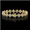 Image 2 : 7.2 ctw Princess Cut Diamond Micro Pave Bracelet 18K Yellow Gold - REF-617R3K