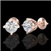 Image 2 : 1.5 ctw VS/SI Diamond Solitaire Art Deco Stud Earrings 18k Rose Gold - REF-318H2R