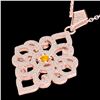Image 2 : 1.40 ctw Citrine & Micro Pave VS/SI Diamond Necklace 14k Rose Gold - REF-127H3R