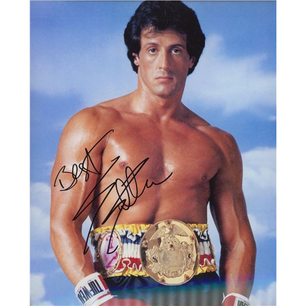 Sylvester Stallone signed "Rocky III" movie photo