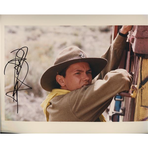 River Phoenix. signed "Indiana Jones and the Last Crusade" movie photo