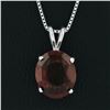 Image 2 : New 14K White Gold 7.43 ctw Oval Brilliant Almandine Garnet 18" Pendant Necklace
