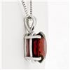 Image 5 : New 14K White Gold 7.43 ctw Oval Brilliant Almandine Garnet 18" Pendant Necklace