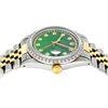 Image 9 : Rolex Mens 2 Tone Green Vignette String Diamond 36MM Datejust Wristwatch