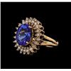 Image 1 : 5.91 ctw Tanzanite and Diamond Ring - 14KT Rose Gold