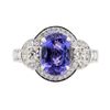Image 2 : 2.88 ctw Tanzanite and Diamond Ring - 14KT White Gold