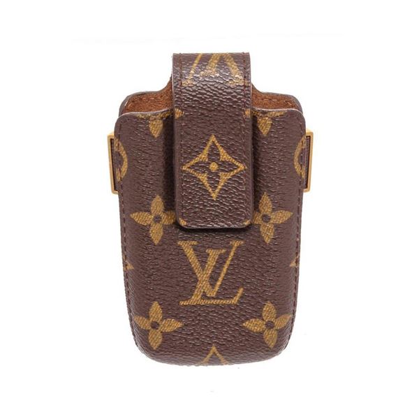 Louis Vuitton Monogram Canvas Leather Flip Phone Case Holder