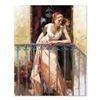 Image 1 : Pino (1939-2010), "At the Balcony" Artist Embellished Limited Edition on Canvas