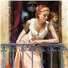 Image 2 : Pino (1939-2010), "At the Balcony" Artist Embellished Limited Edition on Canvas