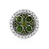 14k White Gold 0.45CTW Diamond and Green Dia Pendant, (SI/H)