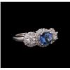 14KT White Gold 1.50 ctw Tanzanite and Diamond Ring