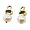 Image 2 : 0.80 ctw Blue Sapphire and Pearl Earring Enhancers - 14KT Yellow Gold