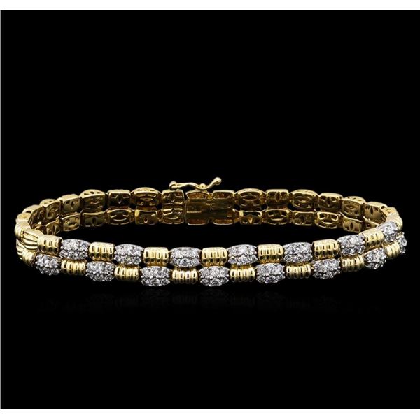 1.94 ctw Diamond Bracelet - 14KT Two-Tone Gold