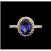 Image 2 : 2.07 ctw Tanzanite and Diamond Ring - 14KT Rose Gold