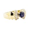 Image 1 : 1.47 ctw Blue Sapphire And Diamond Ring - 14KT Yellow Gold