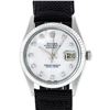 Image 2 : Rolex Mens Stainless Steel MOP Diamond 36MM Datejust Wristwatch With Nylon Strap