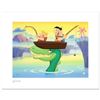 Image 1 : "Fred and Barney Fishing" Limited Edition Giclee from Hanna-Barbera, Numbered wi