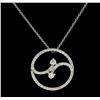 Image 2 : 0.88 ctw Diamond Pendant With Chain - 14KT White Gold