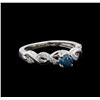 Image 1 : 0.49 ctw Blue Diamond Ring - 14KT White Gold