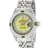 Image 2 : Rolex Ladies Stainless Steel Yellow MOP Emerald & Diamond Datejust Wristwatch