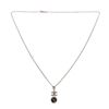 Image 1 : Chanel Silvertone CC Black Dangle Necklace