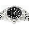 Image 9 : Rolex Mens Stainless Steel 36MM Black Index Pyramid Diamond Datejust Wristwatch