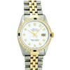 Image 2 : Rolex Mens 2 Tone White Diamond & Sapphire Datejust Wristwatch