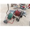 Image 1 : 2 Portable Hose Reels w Rubber Hose, 1 Commercial Grade