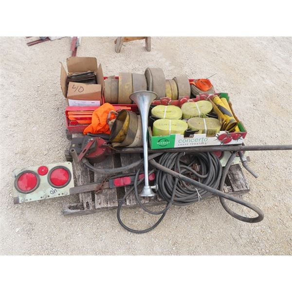 HD Load Straps, Corner Guards, Road Flares, Airline, Wide Load Sign, Barrel Pump w Meter Plus More!