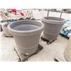 Image 1 : 2 Large Planters 30" Tall 34" Rd