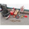 Image 1 : Grease Gun, Gas Cans, Chains w Hooks, Booster Cables