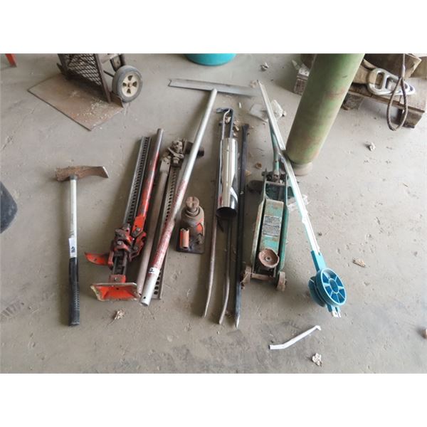 Jack All , Hyd Jacks, Floor Jack, V Belt Measurer, Tire Bead Breaker, Wrecking Bars, Pry Bars & Acet