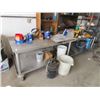 Image 1 : Steel Shop Bench On Castors w Vice 36" d 10' (Just Bench, Not Items on The Bench!!!)