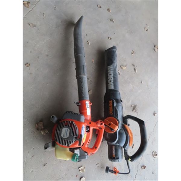 Husqvarna 125B Yard Gas Blower & Trivac Electric Blower