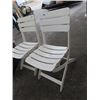 Image 3 : 2 Folding White Plastic Chairs w New BBQ Utensil Set