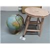 Image 1 : Antiques Wooden Stool & Light Up Globe