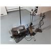 Image 1 : Elec Fireplace Insert w Remote Control, 2 - Fireplace Tool Sets, &  Elec Pole Lamp