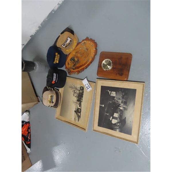 Old Machine Pictures, Champion Clock & Grader Clock, & 4 Champion Hats