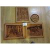 Image 1 : Wooden 3 D Style Nature Pictures 15" H X 19" W & Round Decor Piece