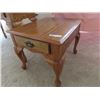 Image 2 : Oak Sofa Table & 2 End Tables - Sofa Table is 29" x 48" x 16" & End Tables 21" x 22" x 27"