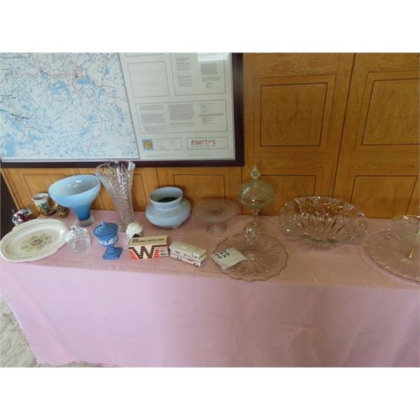 AVON Winnebago w Box , Cut Glass, Trays Bowls Plus More