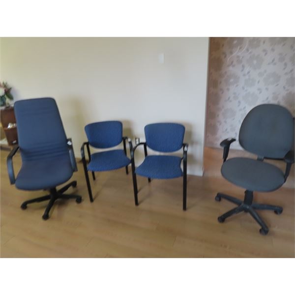 2 Waiting Room Chairs & 2 Office Chairs